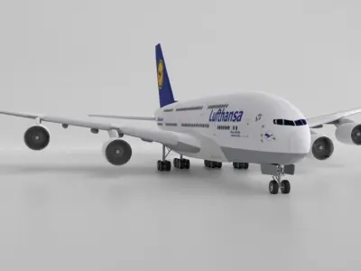 Airbus 380 -Lufthansa Free 3D model