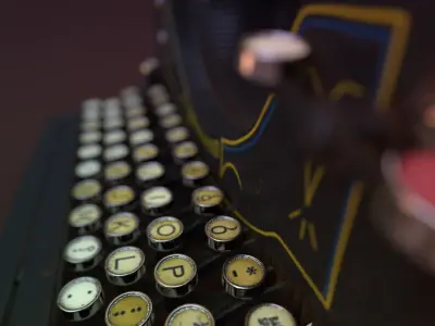 Typewriter PBR high poly with texture 3D model