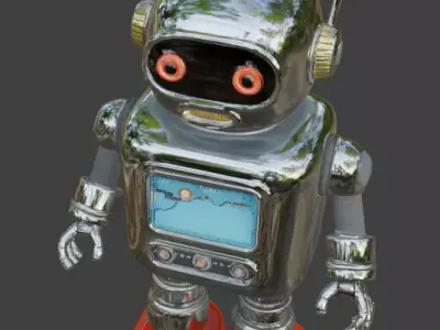 Vintage Atompunk Telemetric Analyst 3D Model Low-poly 3D model