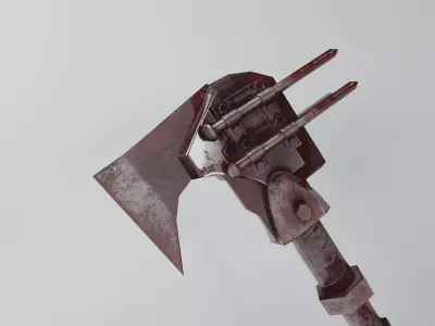 Zombie apocalypse axe Low-poly 3D model