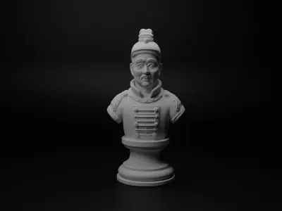 Chinese Terracotta Soldier Bust Chess 3D print model buy