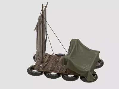 Survival Raft Ver 02 Low-poly 3D model