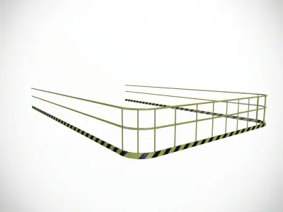 Metal Safety Barricades Crowd control barriers Low-poly 3D model