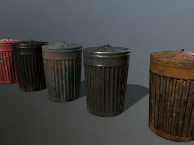 Trash Can Low-poly 3D model buy
