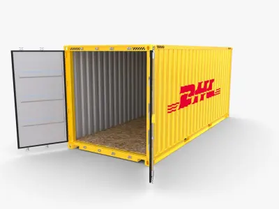 20ft Shipping Container DHL 3D model