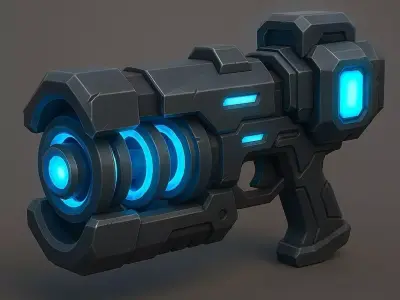 Krezra Arsenal Pack  Stylized Sci-Fi Weapons 7 Models Low-poly 3D model