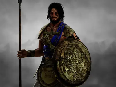 Antique Warrior Low-poly 3D model
