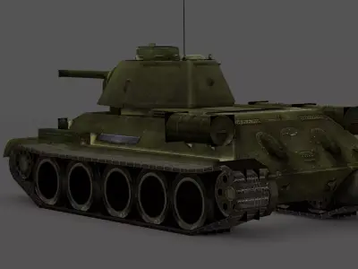  T-34 Commander Version Low-poly 3D model