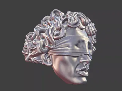 veiled masked male face ring 3D print model