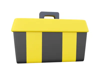 Plastic toolbox cartoon icon 3D model