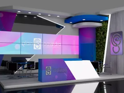 Modern and Functional Exhibition Stand 3D model