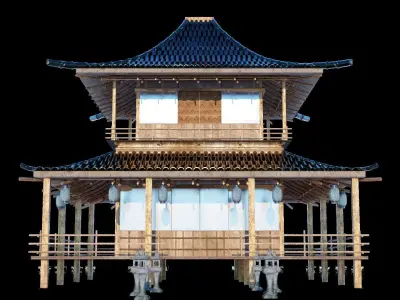 Japanese temple 3D model purchase
