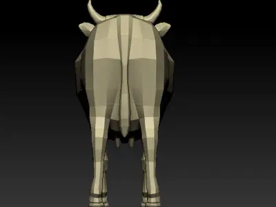 3D COW - LOWPOLY bull Low-poly 3D model