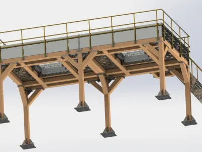 Steel Constructed Platform 3D model