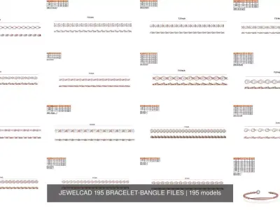 JEWELCAD 195 BRACELET-BANGLE FILES 3D Model Pack