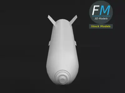 Stylized strategic nuclear bomb 3D model