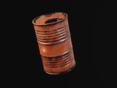 Oil Barrel Game Ready Low-poly 3D model