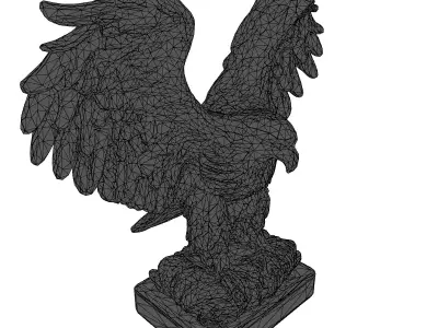 Majestic Eagle Statue 3D Model Low-poly 3D model