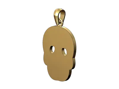 Mexican Calavera skull pendant with bail 3D print model