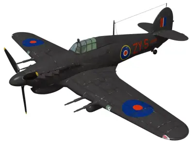 Hawker Hurricane MK2c 3D model