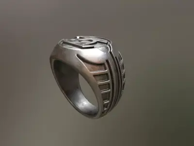 Stylized Green Lantern Ring 3D print model