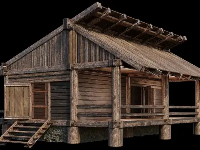 Medieval Houses 15 - 4K Textures Game Ready Low-poly 3D model