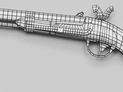 US Model 1842 percussion pistol Free 3D model