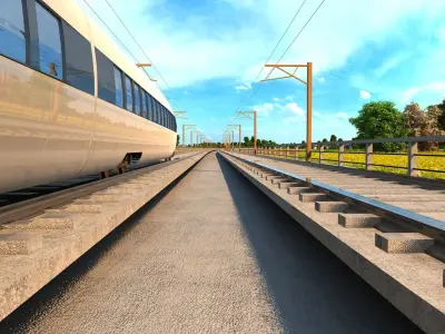 high-speed railway 3D model