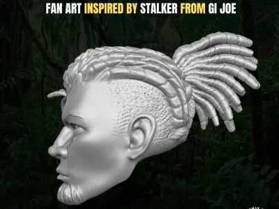 Dreadlock Stalker Head for Action Figures 3D print model purchase