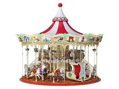 Carousel 2 levels Paris 3D model