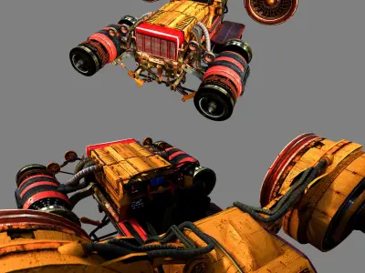 Cyber Hoover Vehicle Game ready High quality Low-poly 3D model