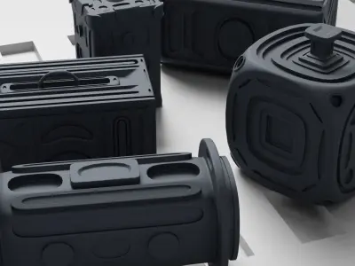 Sci-Fi Containers kit 3D model