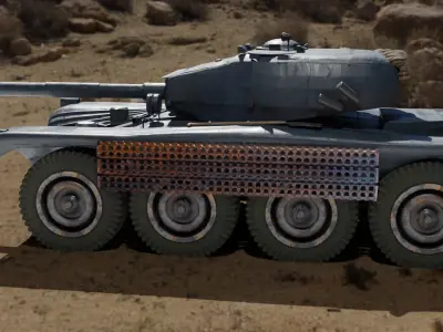tank panhard EBR LOW POLY Low-poly 3D model