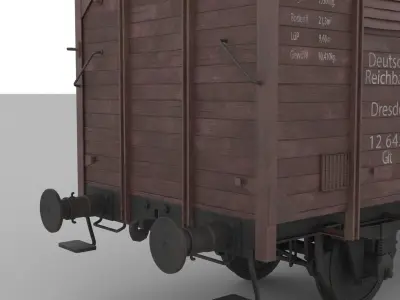 Railway wagon WW2 3D model