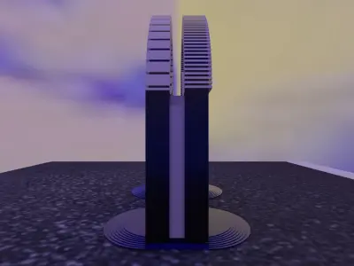 antique 3D archway with sky behind it Free 3D model
