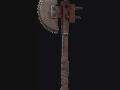 Steampunk Axe Low-poly 3D model