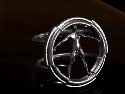 Modern Vitruvian Man ring  3D print model purchase