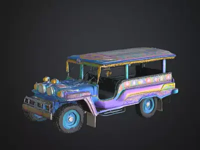 COLORFUL JEEPNEY Low-poly 3D model