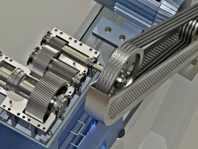 Plastic pipes extrusion machine Free 3D model