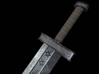 Medieval Realistic Viking Sword Free low-poly 3D model
