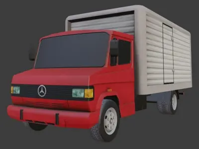 Mercedes Benz T2 Closed Truck Low-poly 3D model