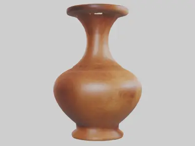 Handcrafted Wooden Vase Low-poly 3D model