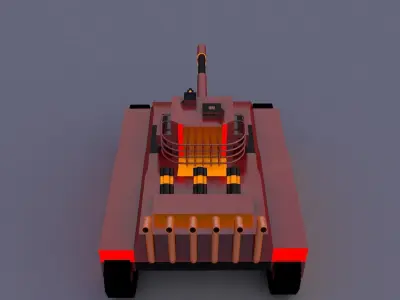 Fire Tiger LowPoly tank Low-poly 3D model