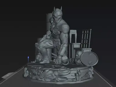 Toxic Chaos Masked Vigilante Statue STL 3D Print 90mm 3D print model