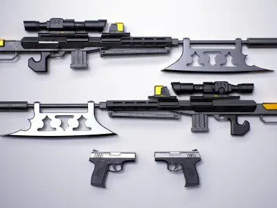 Sniper Medieval Tech Low-poly 3D model