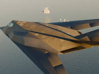 F117 Fully Rigged Game Ready 3D model