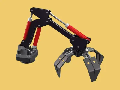 ATTACHMENT MOUNTED CRANE BACKHOE CRAWLER LOADER LIFTING FORKLIFT 3D model