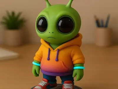 Alien Hoodie Collectible Figurine for Resin Printing Free 3D print model