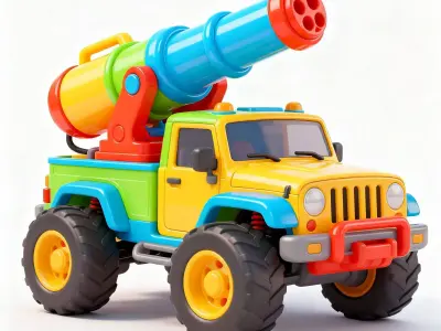 Summer Party Water Blaster Truck 3D Model Low-poly 3D model