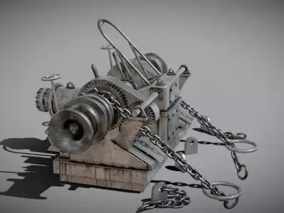 guincho de navio Low-poly 3D model